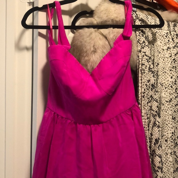 NWT Britt RYAN Fushia Silk Bustier Halter Dress - Picture 2 of 7